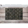 thumbnail image 1 of Contemporary Home Living 2' x 3' Rectangular Damask Area Throw Rug - Gray and Blue, 1 of 7