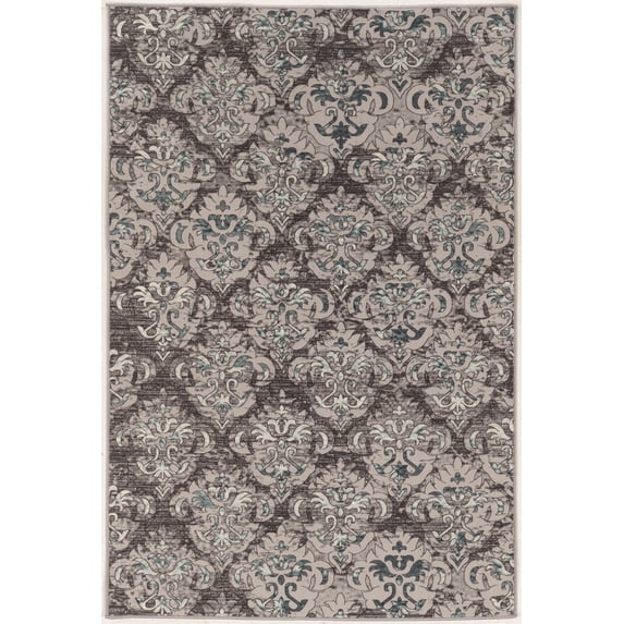 Linon Home Decor Vintage Area Rug or Runner Collection, Gray and Blue, 8' x 10'