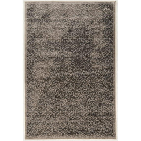 Linon Home Decor Vintage Collection Illussion Rug Grey 2' x 3' Trellis 0.25 - 0.5 inch 2' x 3' Indoor Bedroom Transitional, Vintage