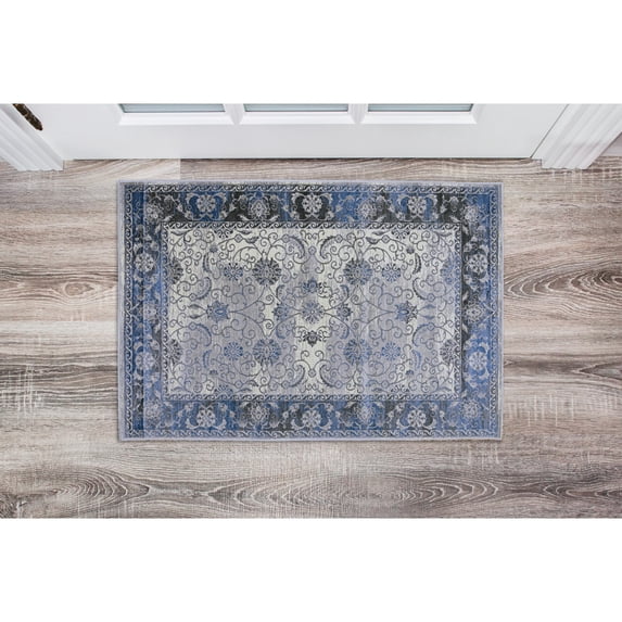 Contemporary Home Living 2' x 3' Rectangular Floral Area Throw Rug - Multicolor