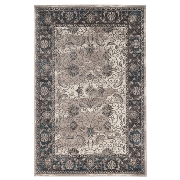Linon Home DÃ©cor Vintage Area Rug or Runner Collection, Gray and Charcoal, 9' x 12'