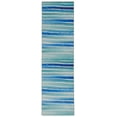 thumbnail image 1 of Linon Home Decor Washable Janna Area Rug or Runner Collection, Ivory and Blue, 2' x 8', 1 of 8