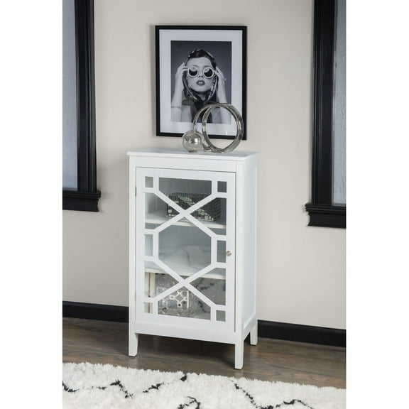 Linon Home Fetti Small Accent Cabinet, White