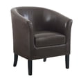 thumbnail image 1 of Linon Simon Upholstered Club Chair High Arms Deep Seat in Brown Faux Leather, 1 of 15