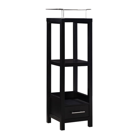 Linon Hoover Tall Storage Cabinet, Black, 1 Drawer, 3 Shelves