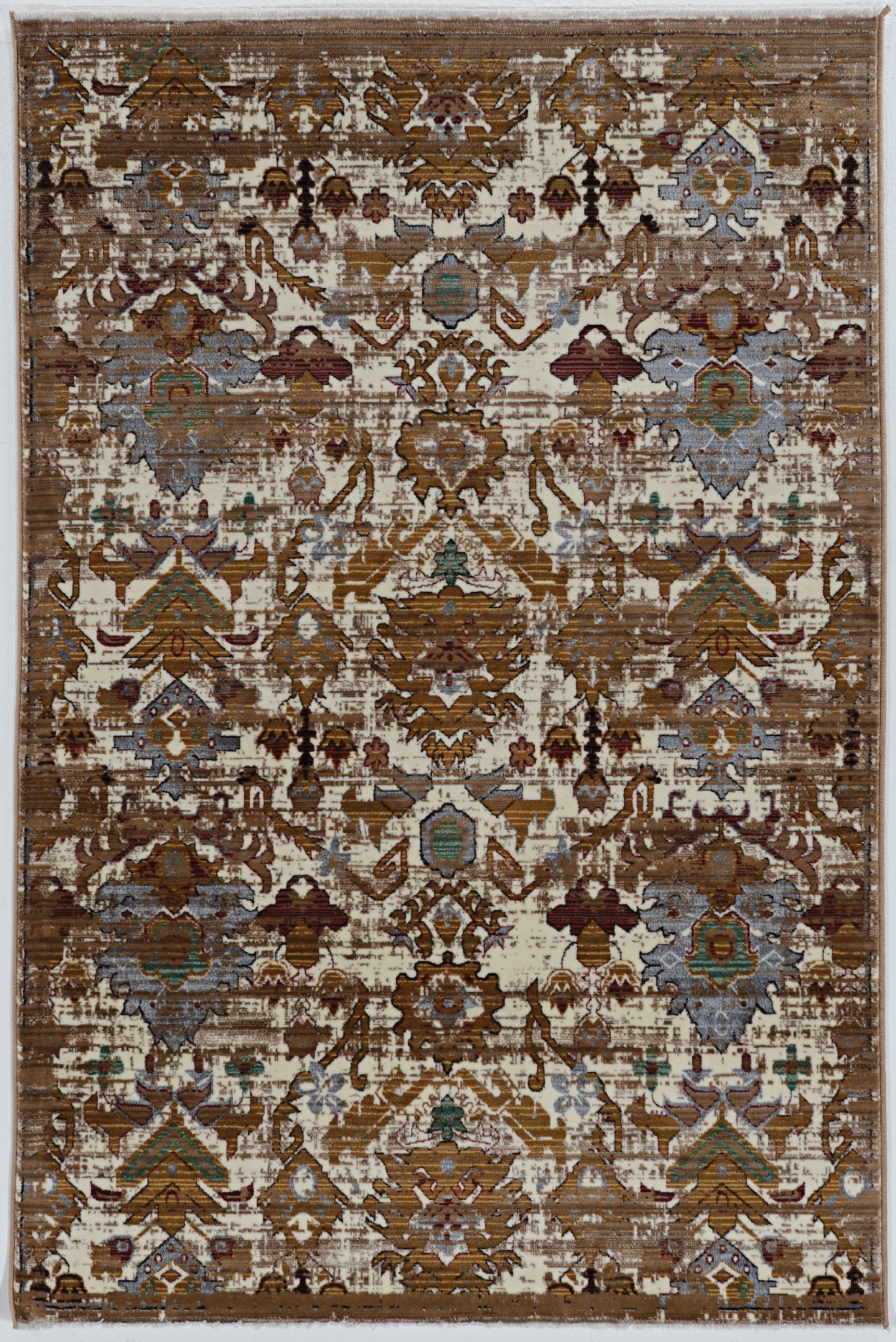 Linon Illusions Area Rug Collection, Gold and Burgundy, 3' x 5'