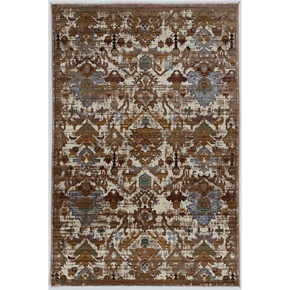 Linon Illusions Area Rug Collection, Gold and Burgundy, 3' x 5'