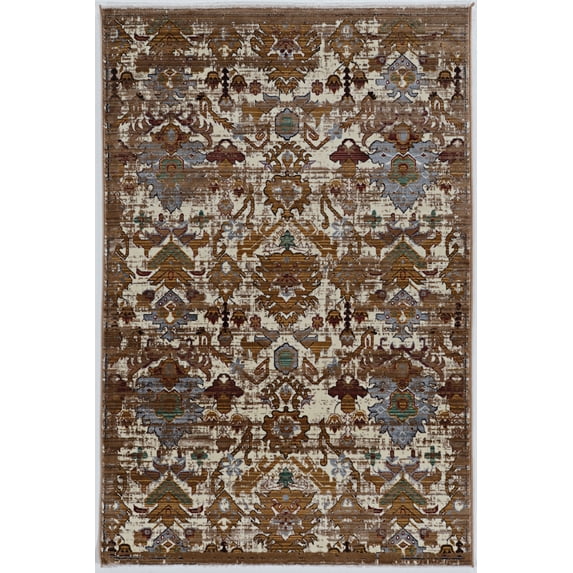 Linon Illusions Area Rug Collection, Gold and Burgundy, 8' x 11'