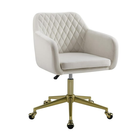 Linon Imogen Quilted Office Chair Off White
