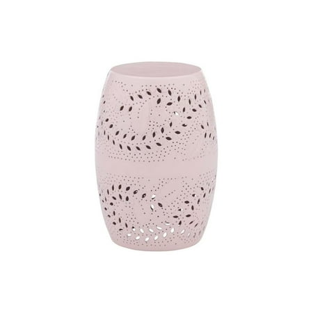 Linon Ingram Aluminum Side Table in Light Pink