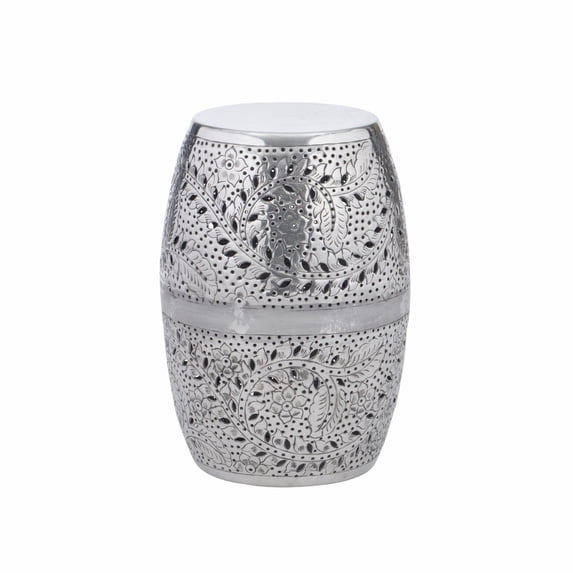 Linon Ingram Aluminum Side Table in Silver