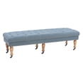 thumbnail image 1 of Linon Isabelle Linen Blue Tufted Bench, Multiple Sizes and Colors, 1 of 9