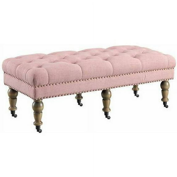 Linon Isabelle Linen Tufted Bench, Multiple Sizes and Colors