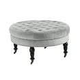 thumbnail image 1 of Linon Isabelle Velvet Round Tufted Ottoman, Multiple Colors, 1 of 2