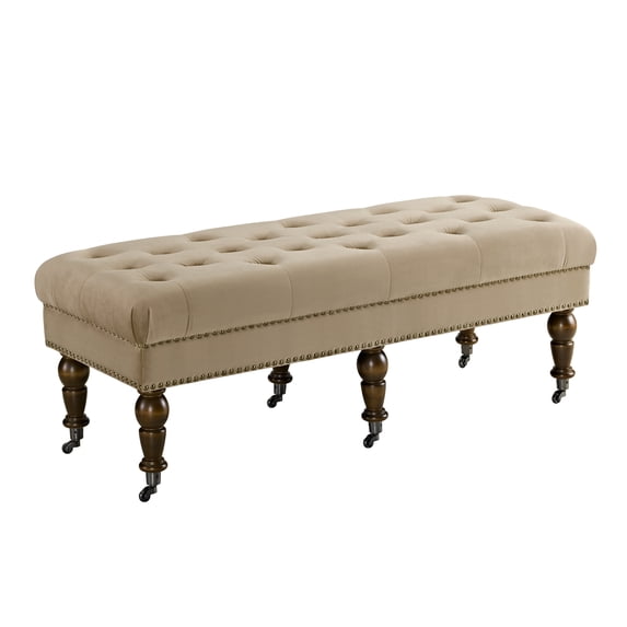 Linon Isabelle Velvet Tufted Bench, Multiple Sizes and Colors