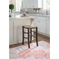 thumbnail image 1 of Linon Ivica 24.4" Backless Counter Stools, Set of 2, Dark Walnut with Handwoven Rush Seat, 1 of 13
