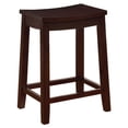 thumbnail image 1 of Linon Jacob Backless Wood Counter Stool, 24" Seat Height, Rich Walnut Finish, 1 of 2