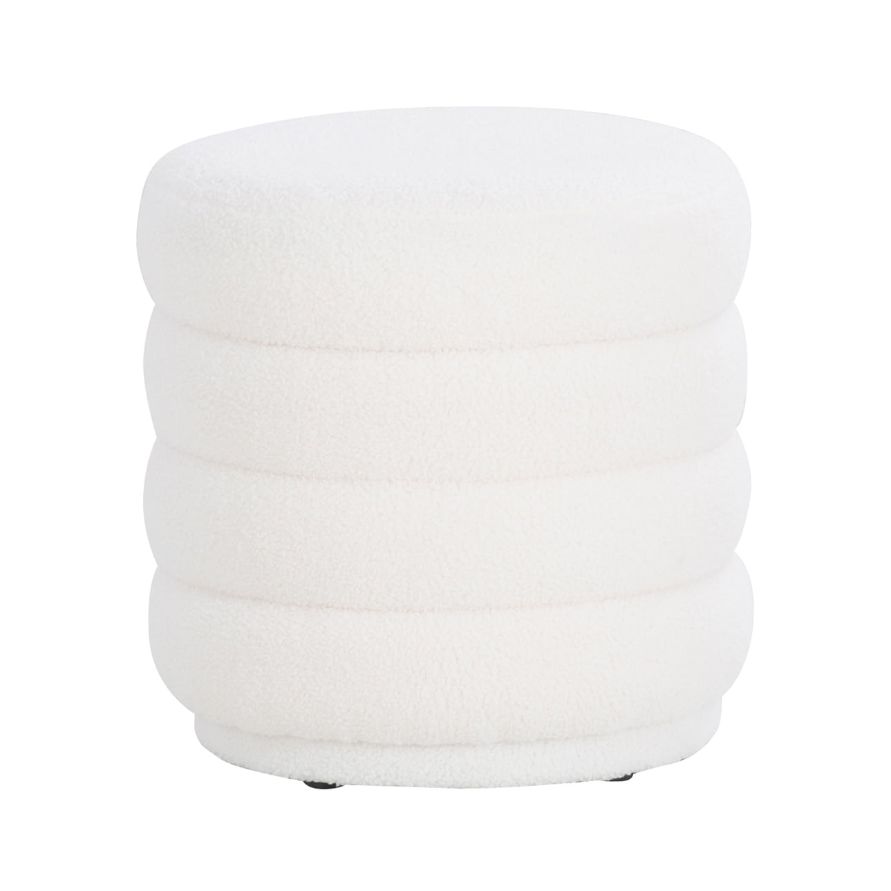 Linon Jacoby Round Ottoman, White Sherpa - Walmart.com