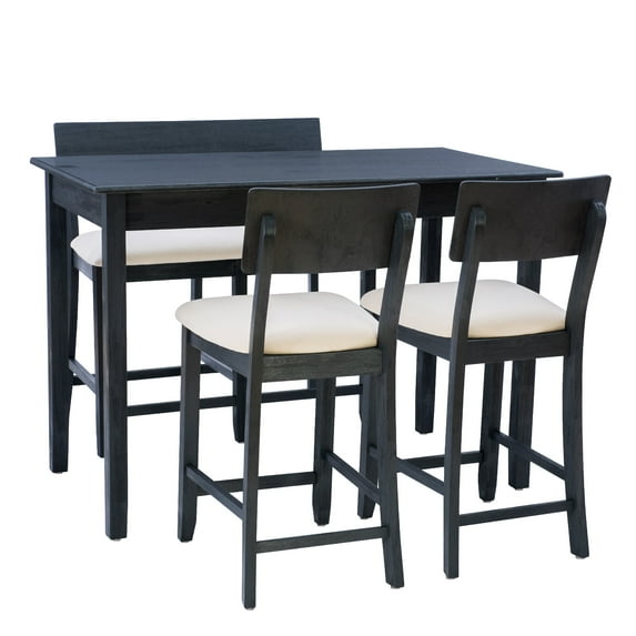 Linon Jamil 4-Piece Tavern Set, Dark Charcoal