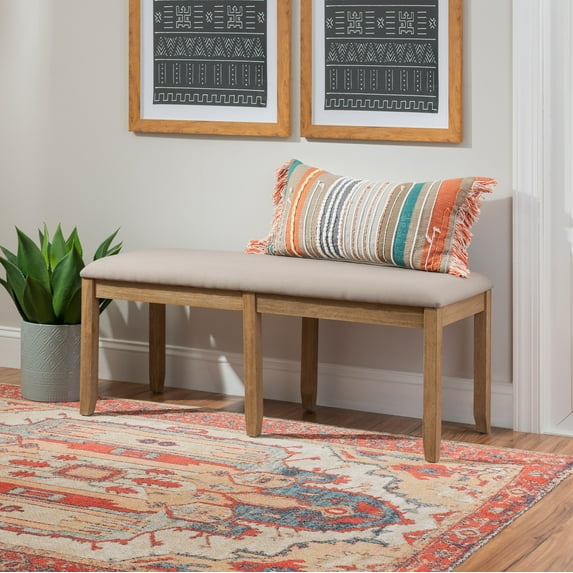 Linon Jamil Backless Dining Bench, Gray Wash