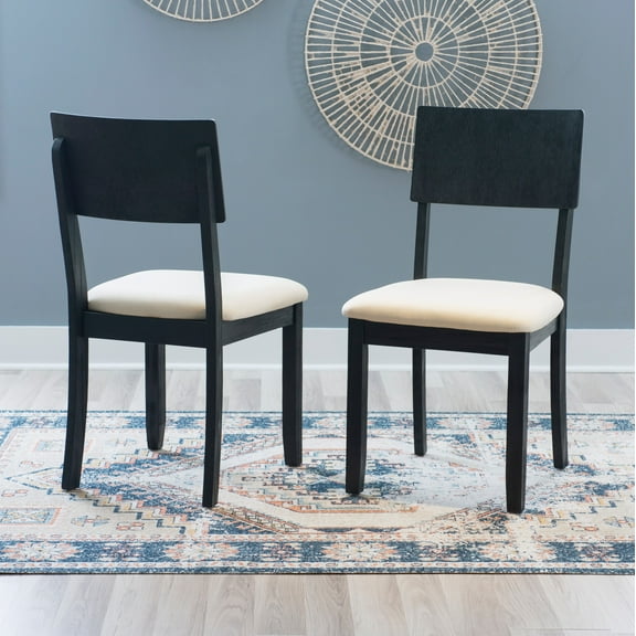 Linon Jamil Upholstered Dining Chair, Set of 2, Dark Charcoal
