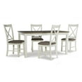 thumbnail image 1 of Linon Jane 5 Piece Upholstered Dining Set in Rustic Taupe and Vanilla White Wood, 1 of 11