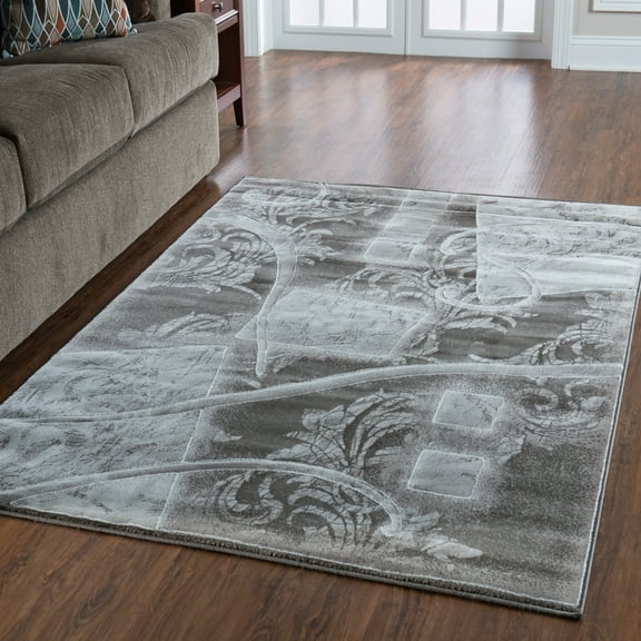 Linon Jewel Farrow Machine Made Polypropylene 5'x7'6" Rug in Brown