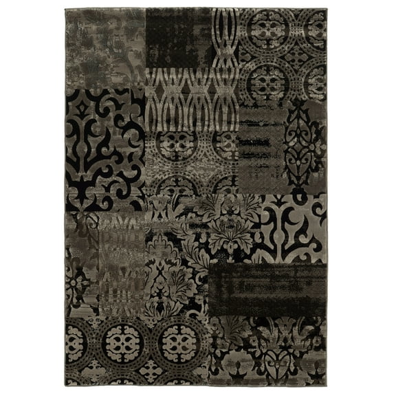 Linon Jewel Jensen Machine Made Polypropylene 5'x7'6" Rug in Beige