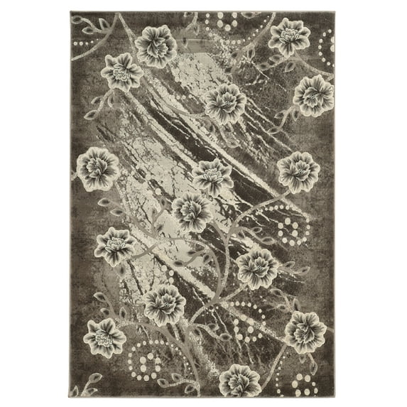 Linon Jewel Marsden Machine Made Polypropylene 5'x7'6" Rug in Brown