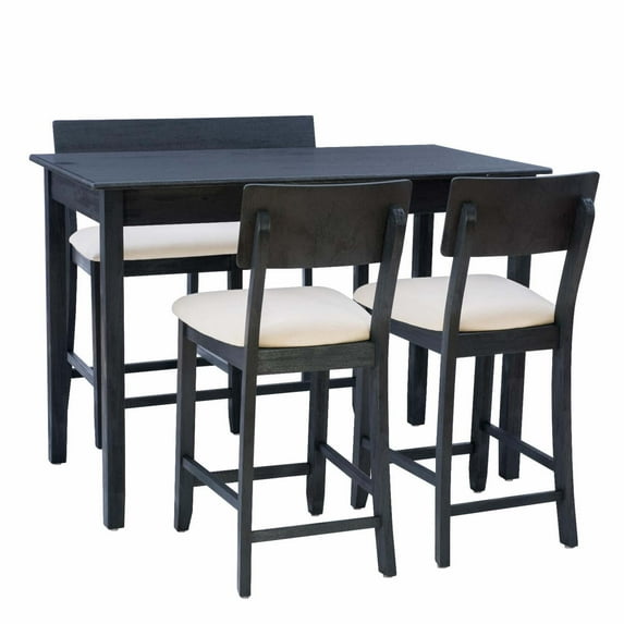 Linon Jorissen 4Pc Tavern Set Dark Charcoal