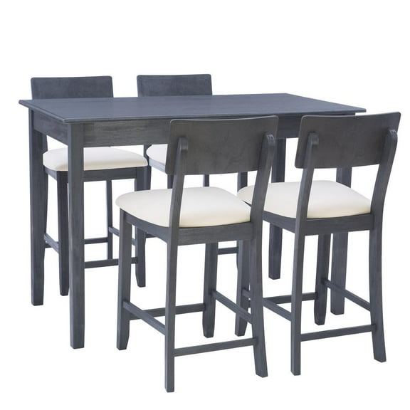 Linon Jorissen 5Pc Tavern Set Dark Charcoal