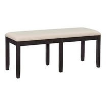 Linon Jordan Wood Backless Bench in Dark Charcoal Gray