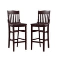 thumbnail image 1 of Linon Judah High Back 30" Bar Stools Set, 2-Piece, Brown Finish, 1 of 13