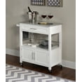 thumbnail image 1 of Linon Judith 2-Tier Mobile Kitchen Serving Cart with Gray & White Speckled Granite Top, 33.5" Length, White, 1 of 15