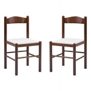 Linon Julian Wood Set of Two Side Dining Chairs in Walnut Brown