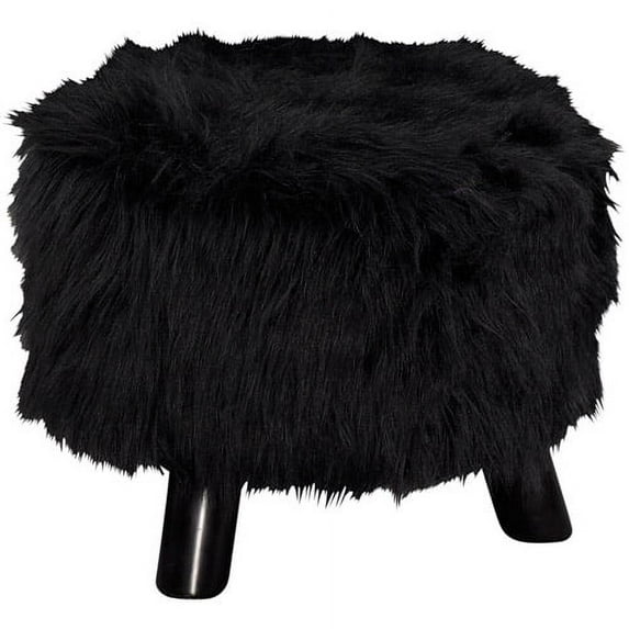 Linon Home Decor Faux Fur Stool, Multiple Colors
