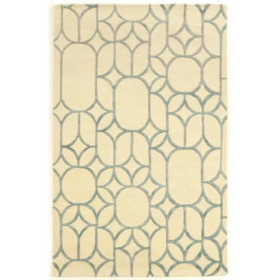 Linon Aspire Window Hand Tufted Wool 2'x3' Rug in Ivory