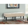 thumbnail image 1 of Linon Kacie 50" Wide Buttun Tufted Bench, Dark Espresso with Natural Linen, 1 of 9