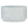thumbnail image 1 of Linon Kane Round Modern Mosaic Inlay Coffee Table in Blue & Gray Mother of Pearl, 1 of 6