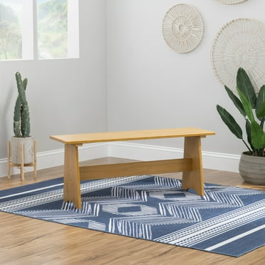 Linon Kasey Backless Dining Bench with Storage, Honey