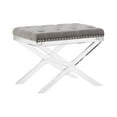 thumbnail image 1 of Linon Kelsi X Base Vanity Bench, Clear Legs, 18 inches Tall, Multiple Colors, 1 of 10