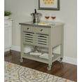 thumbnail image 1 of Linon Kerr 2-Drawer 2-Tier Mobile Serving Cart with Stainless Steel Top, 22" Length, Gray, 1 of 17