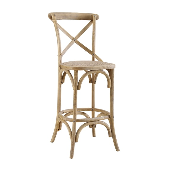Linon Kershaw X-Back Counter Stool, 24.5" Seat Height, Gray Wash Finish