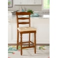 thumbnail image 1 of Linon Kiley Full Back Wood Counter Stool, 26" Seat Height, Walnut Finish, 1 of 9