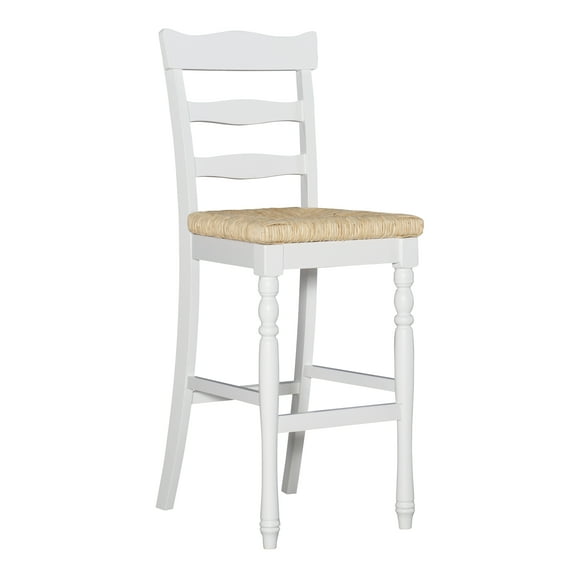 Linon Kiley White Rush Bar Stool