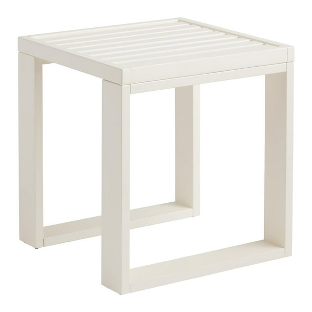 Linon Killick Acacia Outdoor Side Table, Antique White