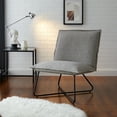 thumbnail image 1 of Linon Kinard Lounge Chair, Black Metal Legs with Gray and White Geo Fabric, 1 of 9
