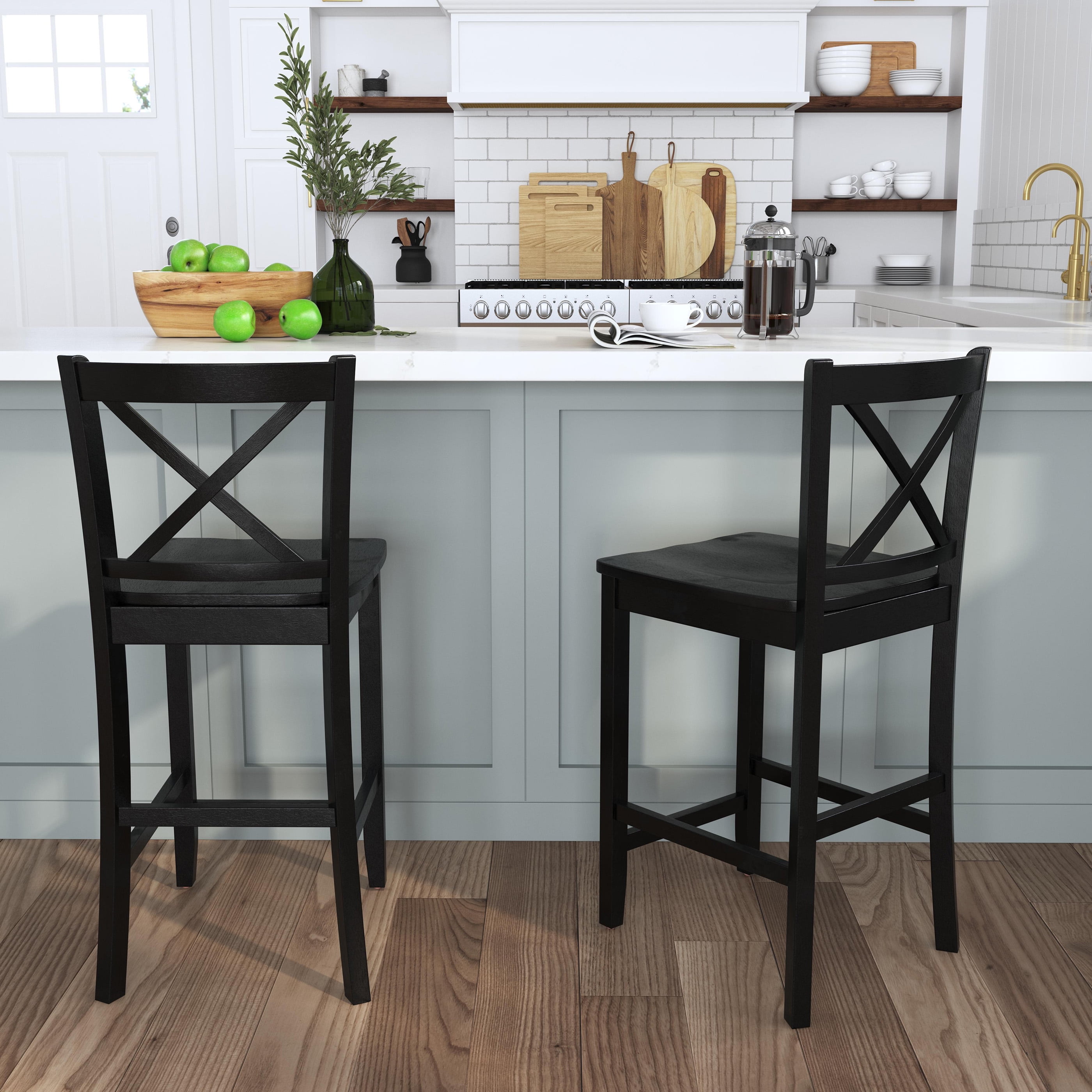 Black x back bar stool deals