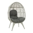 thumbnail image 1 of Linon Kipling Modern Oval Indoor Outdoor Rattan Egg Chair, Gray, 1 of 9