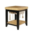 thumbnail image 1 of Linon Kolton Butcher Block Kitchen Island 2 Baskets in Black/Natural Wood, 1 of 11
